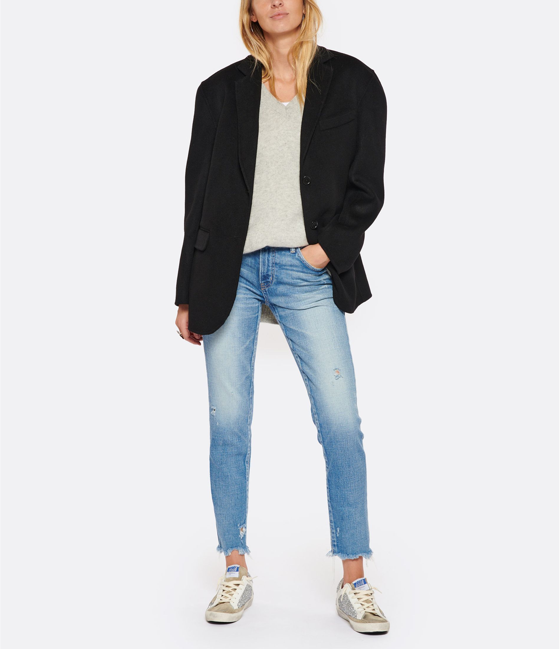 Shop Anine Bing Quinn Single-breasted Blazer In Black
