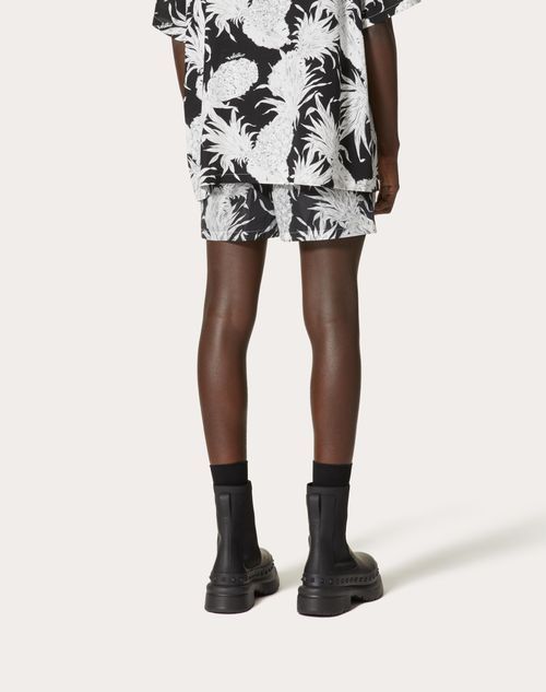 Valentino Printed Swim Trunks In White