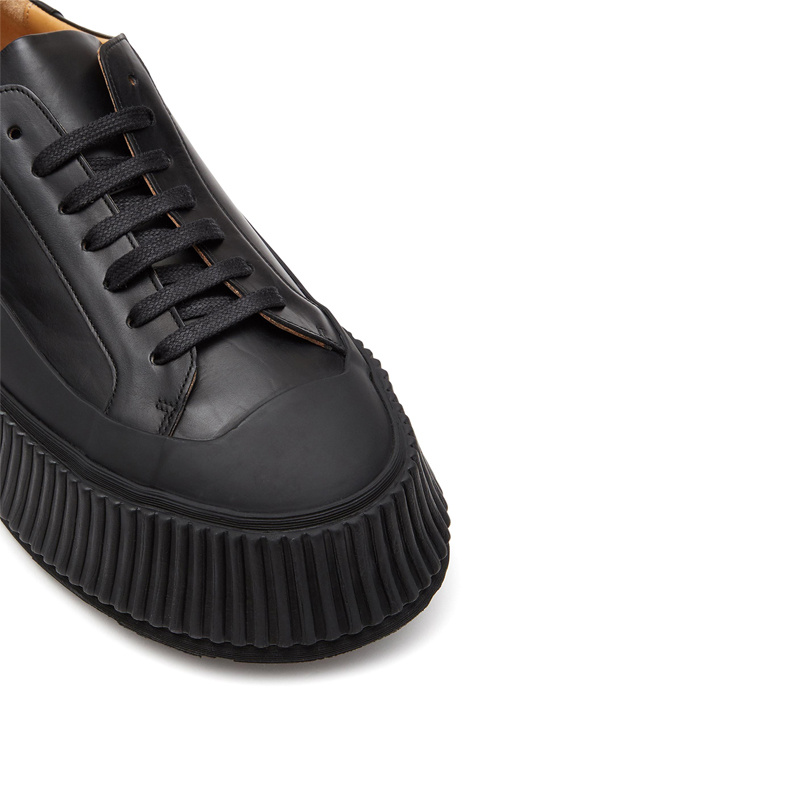 Jil Sander Flatform Low-top Sneakers In Black