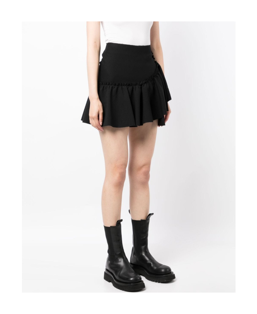 Msgm High-waist Ruffled Mini Skirt In Black