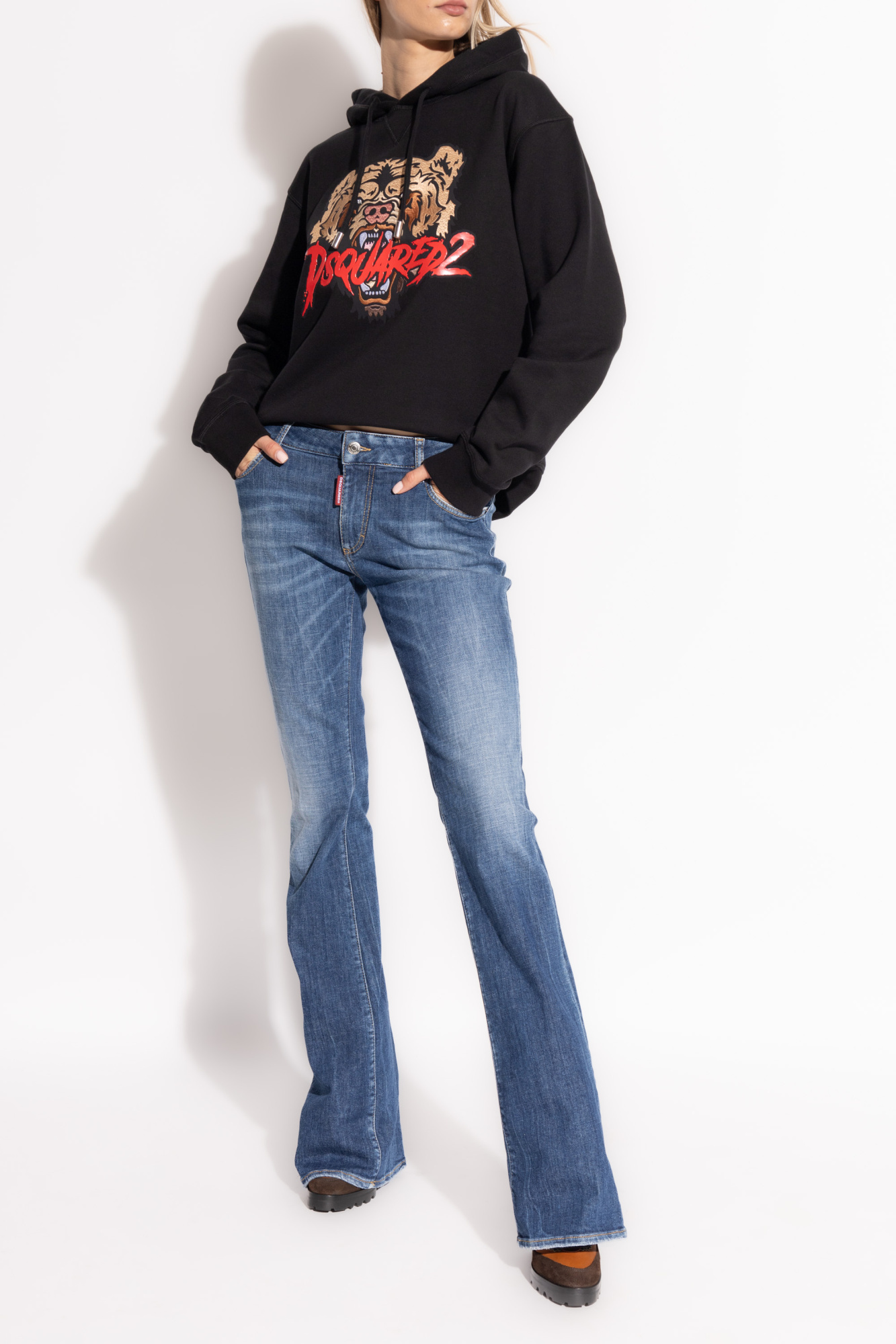 Dsquared2 Black Cotton Sweatshirt In Black