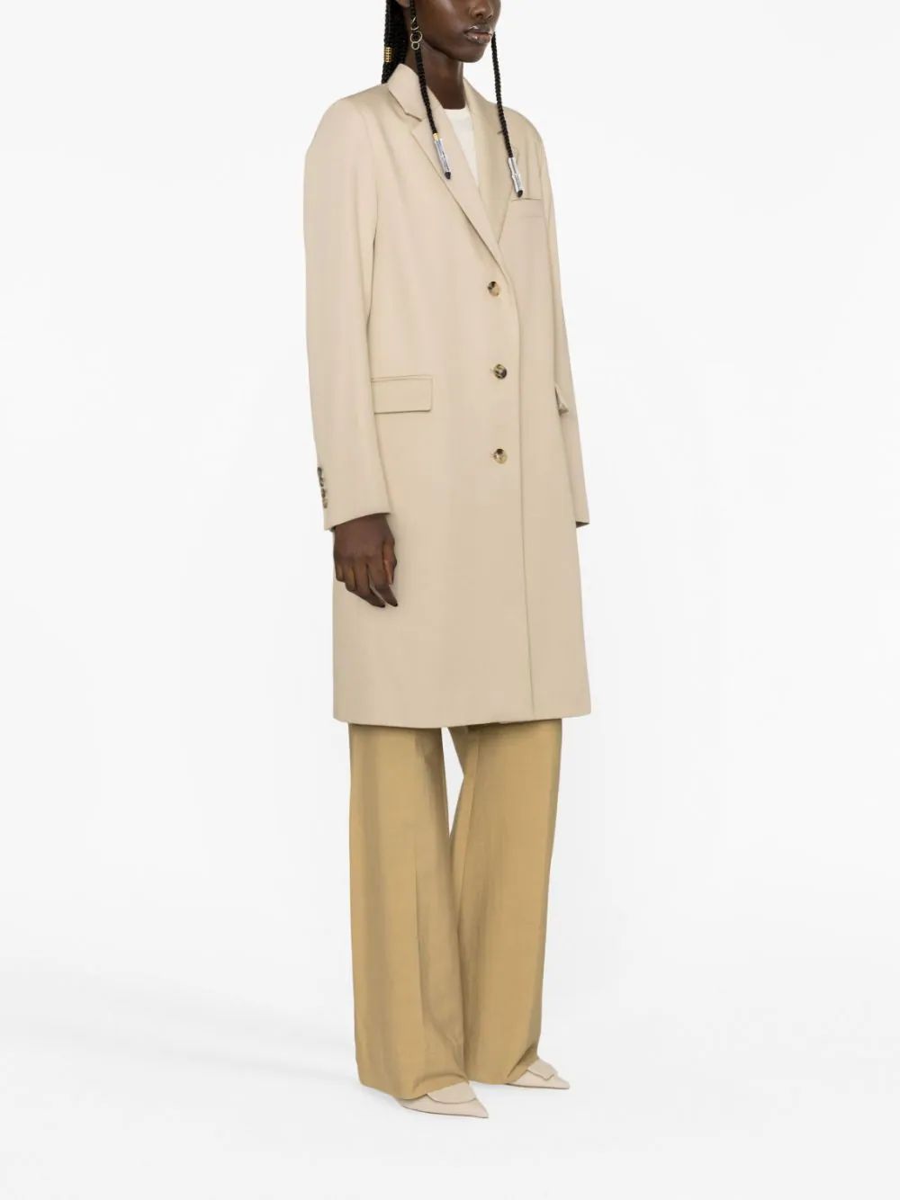 Totême Single-breasted Coat In Nude