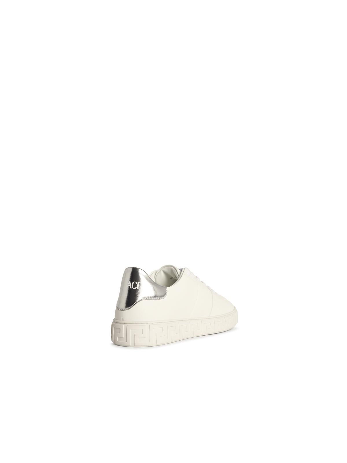 Versace Free Bio White Faux Leather Sneakers In White