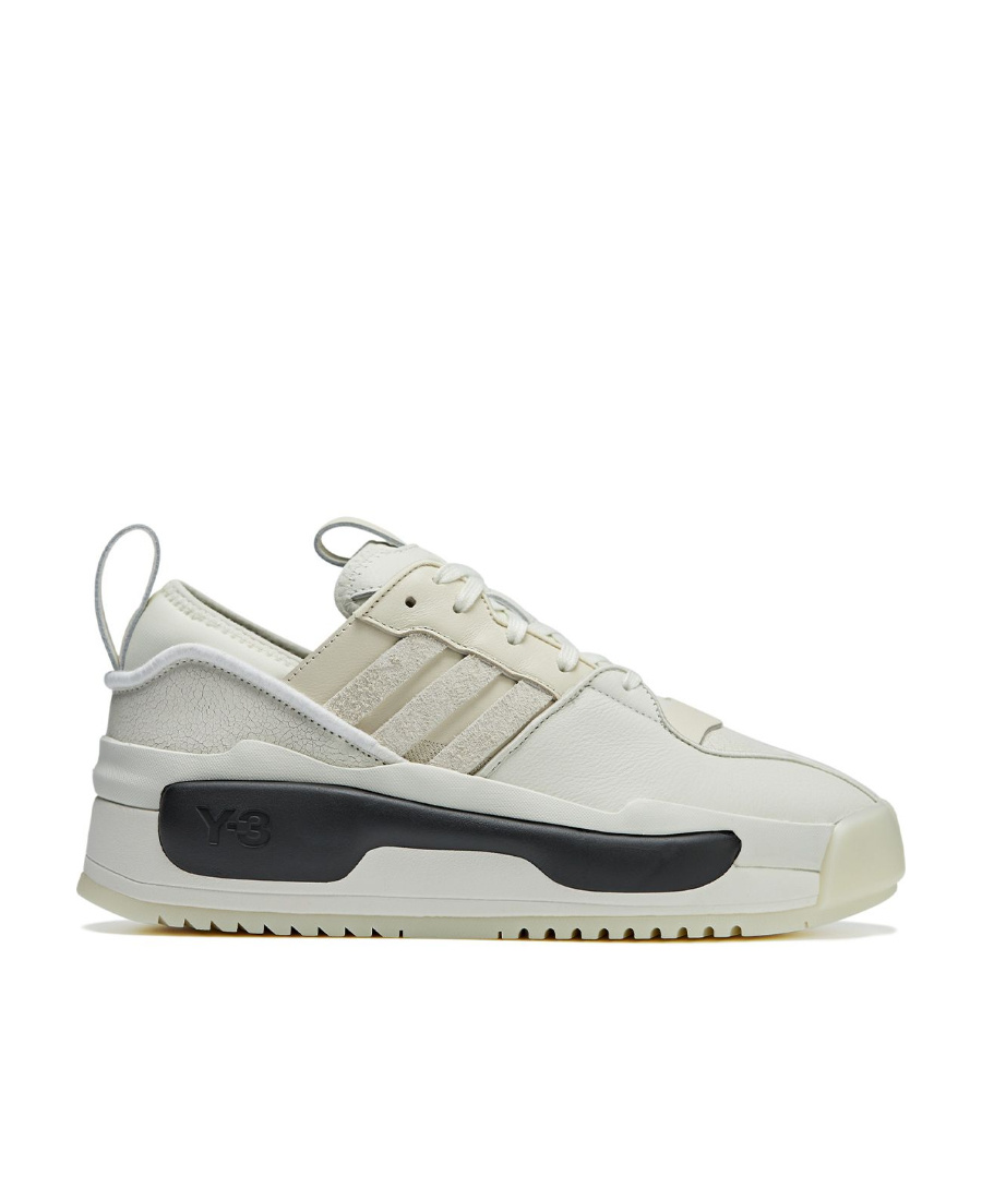 Shop Y-3 Rivalry Leather Sneakers In White