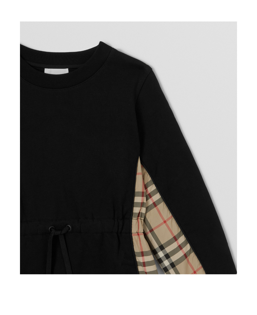 Burberry Vintage Check Panelled Jumper Dress In Black