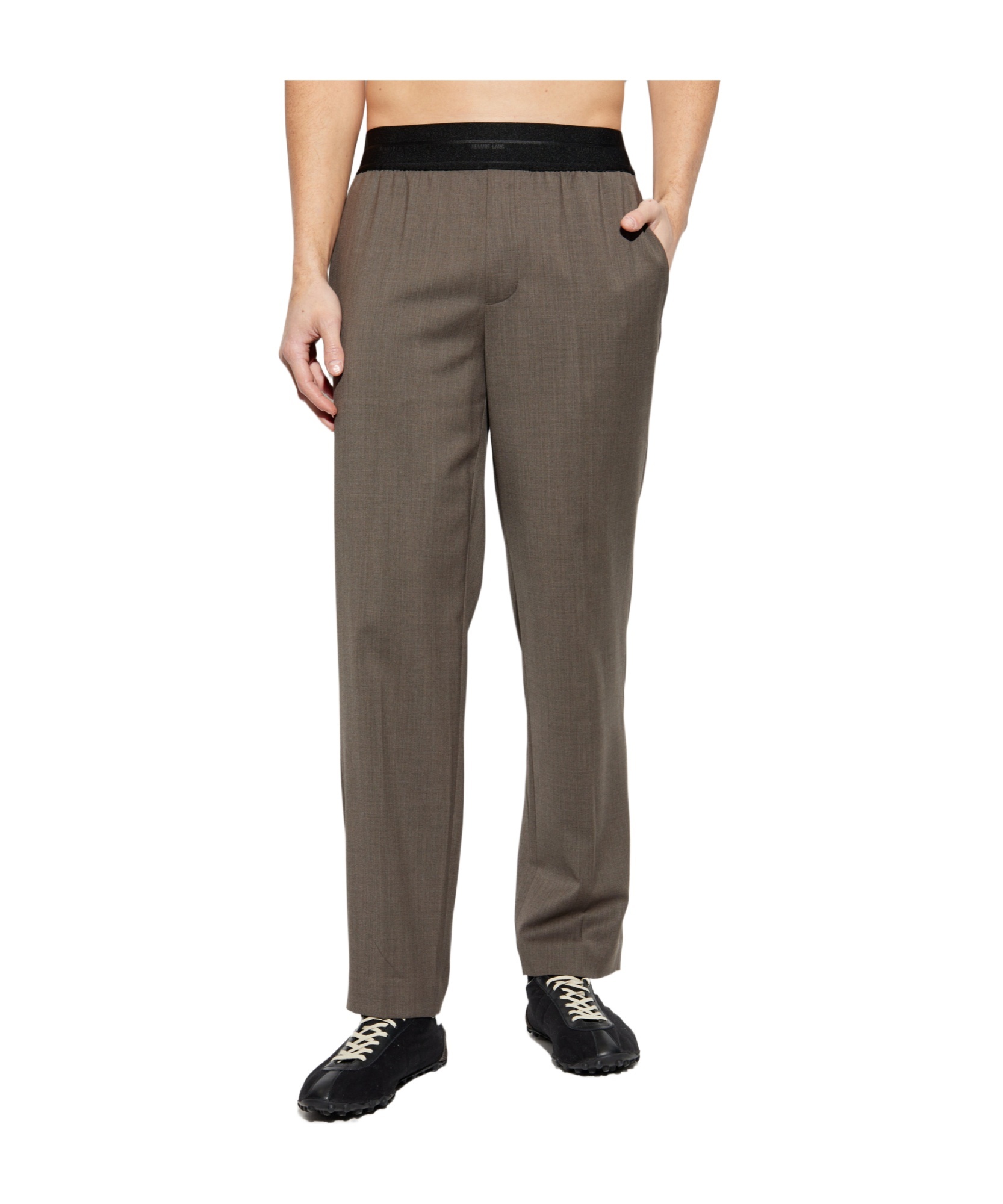 Helmut Lang Tapered Trousers In Brown