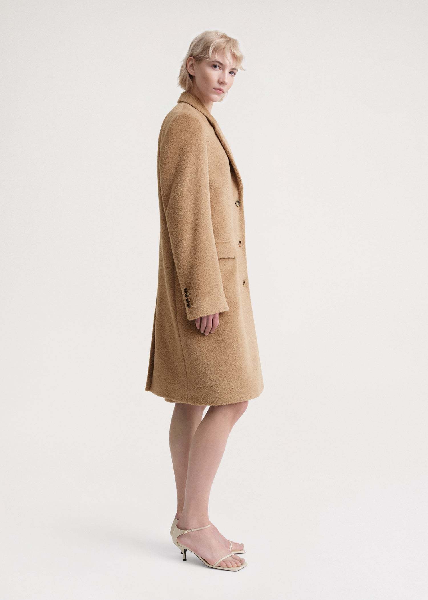 Totême Single-breasted Coat In Nude