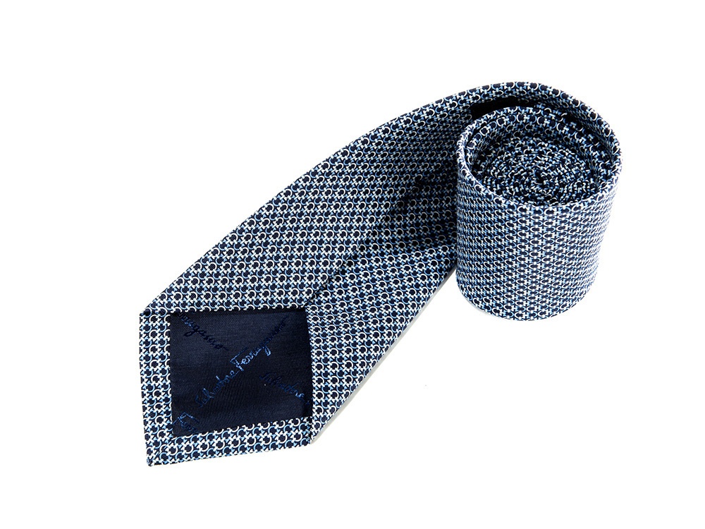 Ferragamo Monogram Print Tie In Multicolor