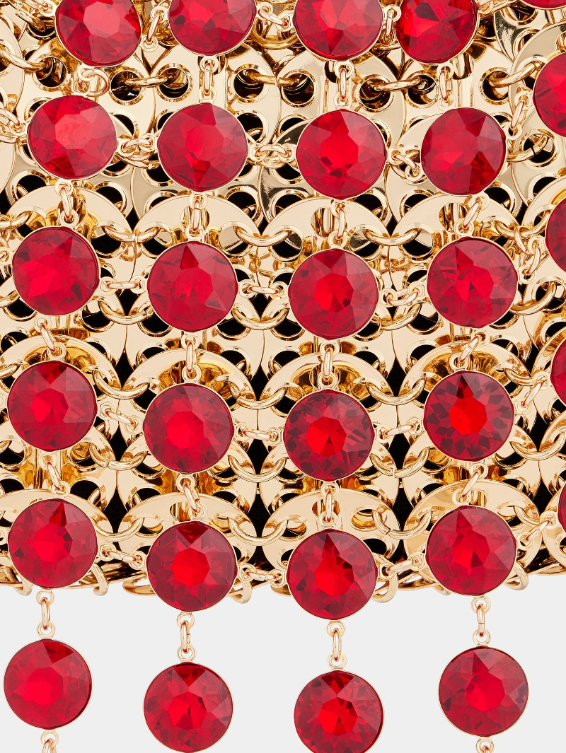 Rabanne 1969 Nano Embellished Shoulder Bag In Gold