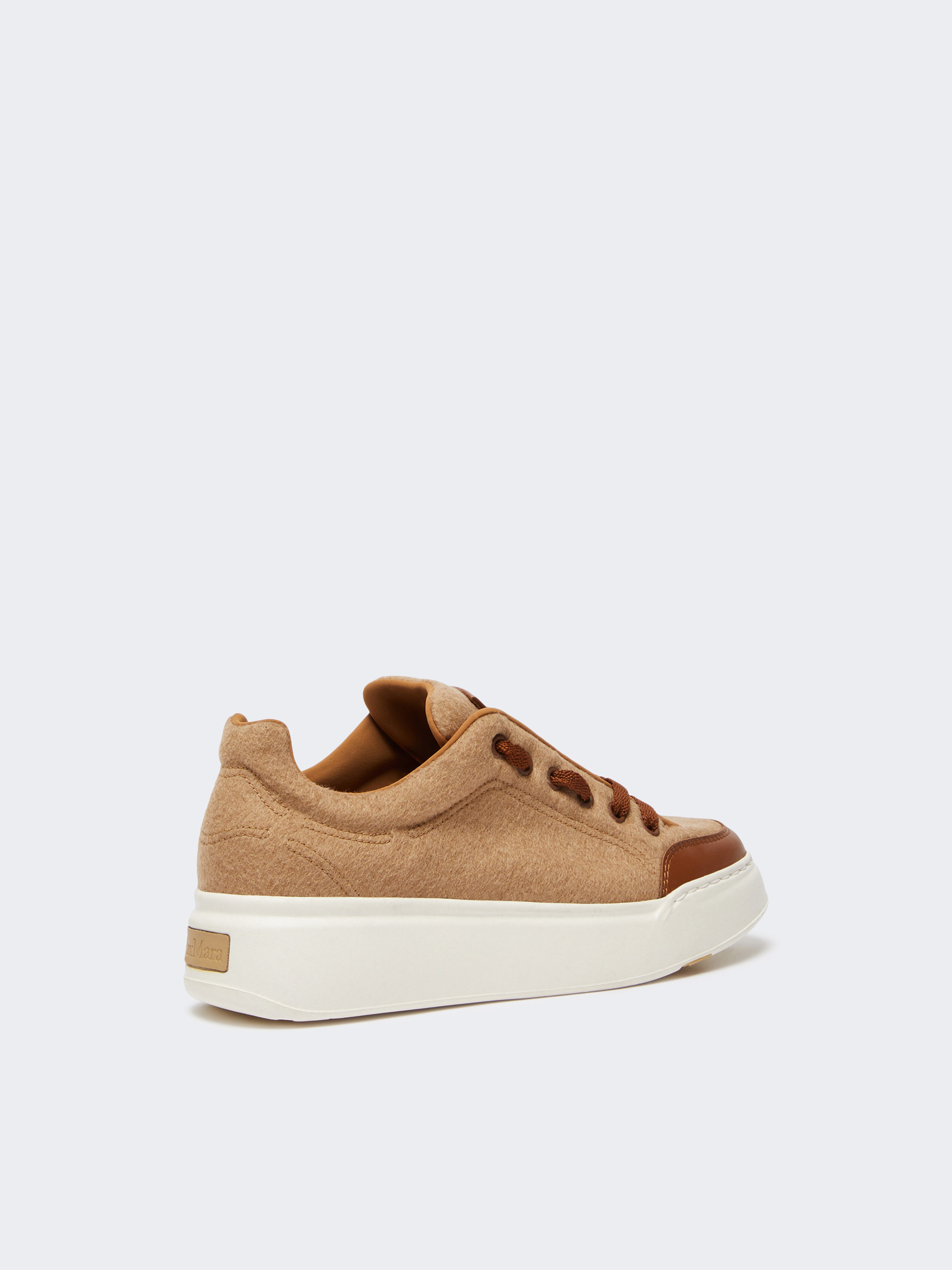 Max Mara Water-repellent Cashmere Sneakers In Brown