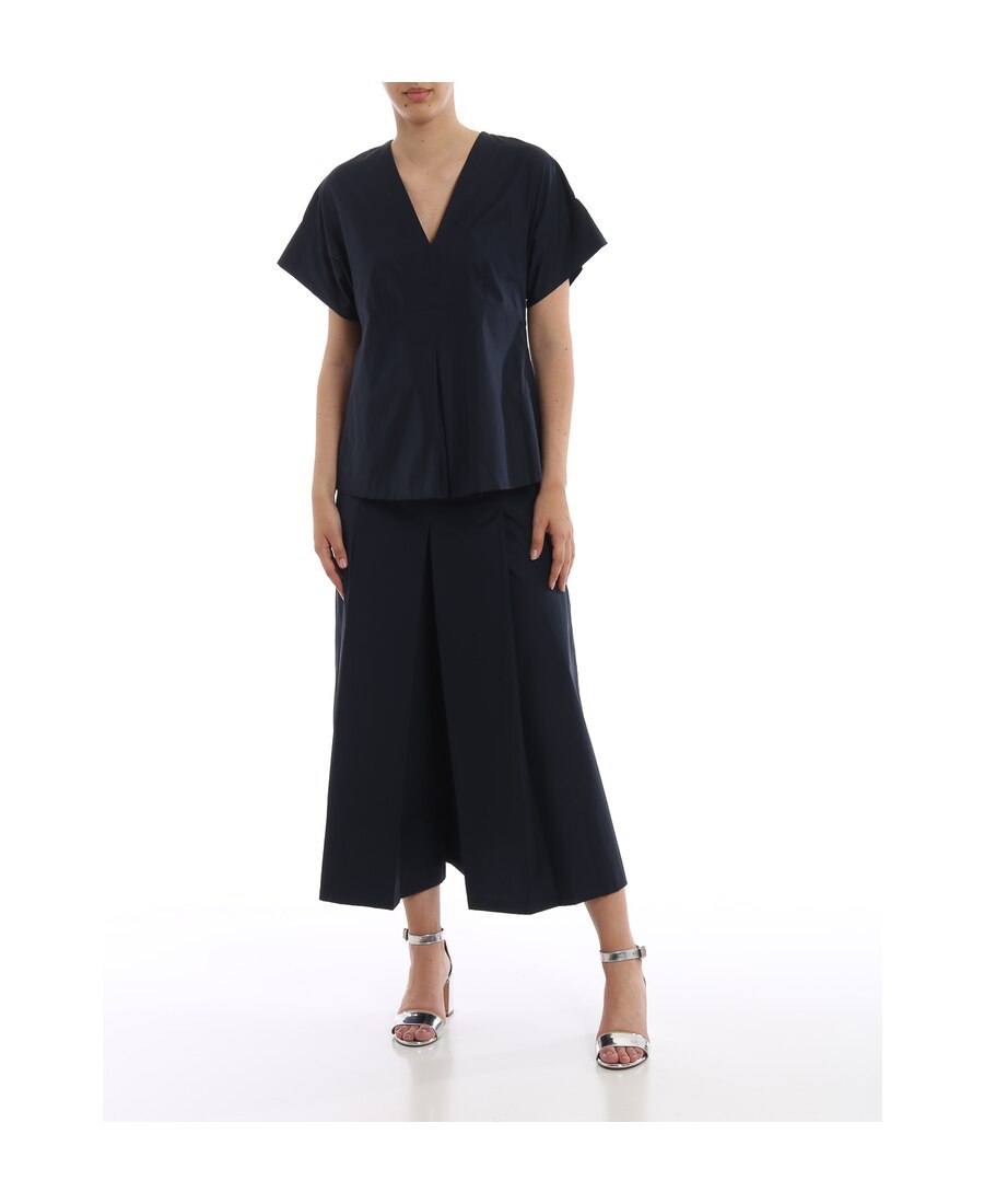 Max Mara Lace Up Wide-legged Casual Pants In Black
