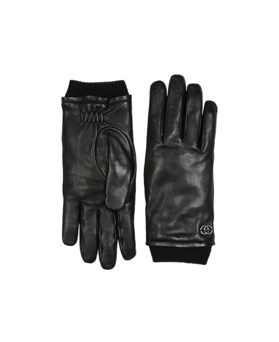 Gucci Interlocking G Rib Gloves In Black