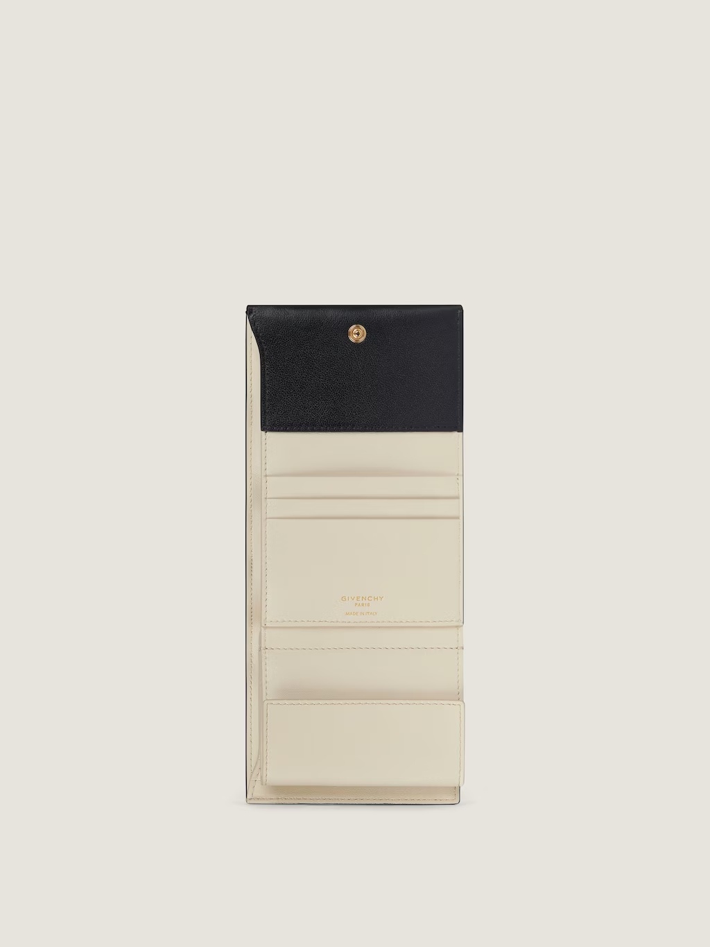Givenchy Day Trifold Snap Wallet In Shiny Leather In Black