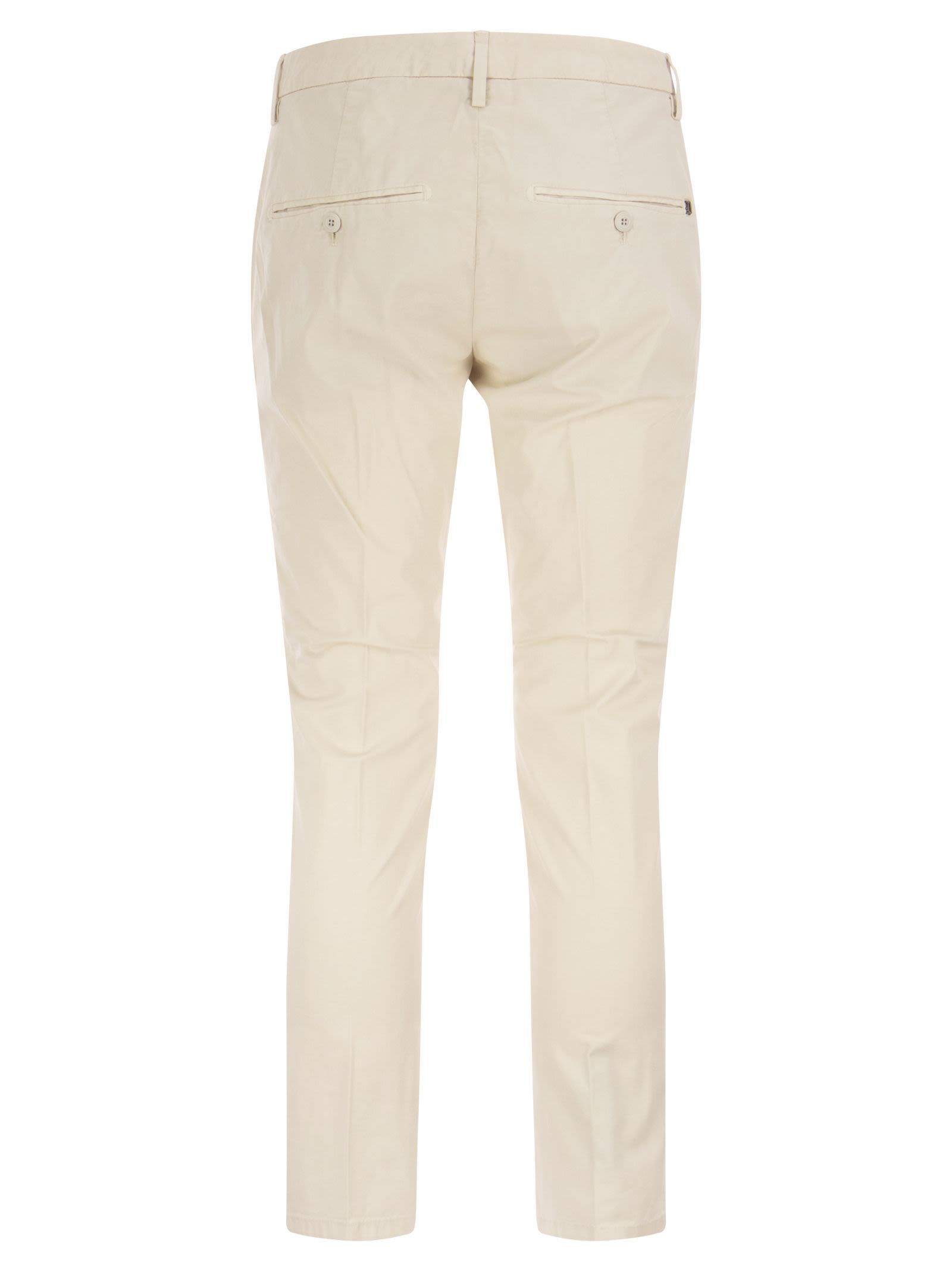 Dondup Alfredo - Slim-fit Cotton Trousers In Neutral