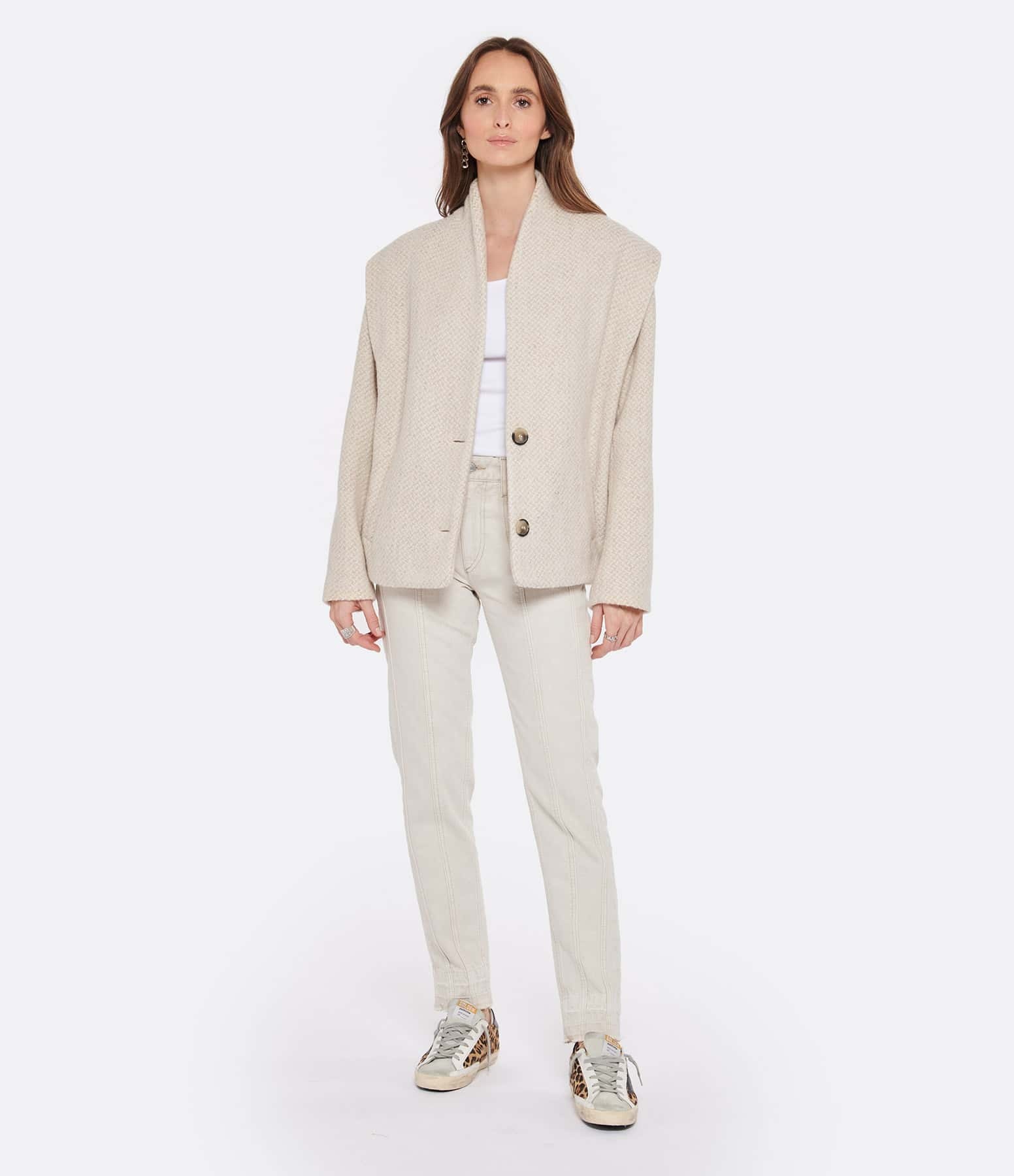 Isabel Marant Étoile Drogo Wool Jacket In Nude