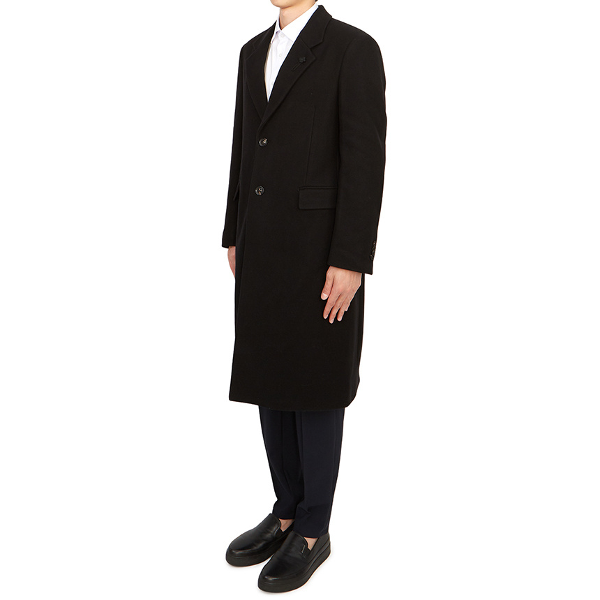 Lardini Long-sleeved Coat In Black