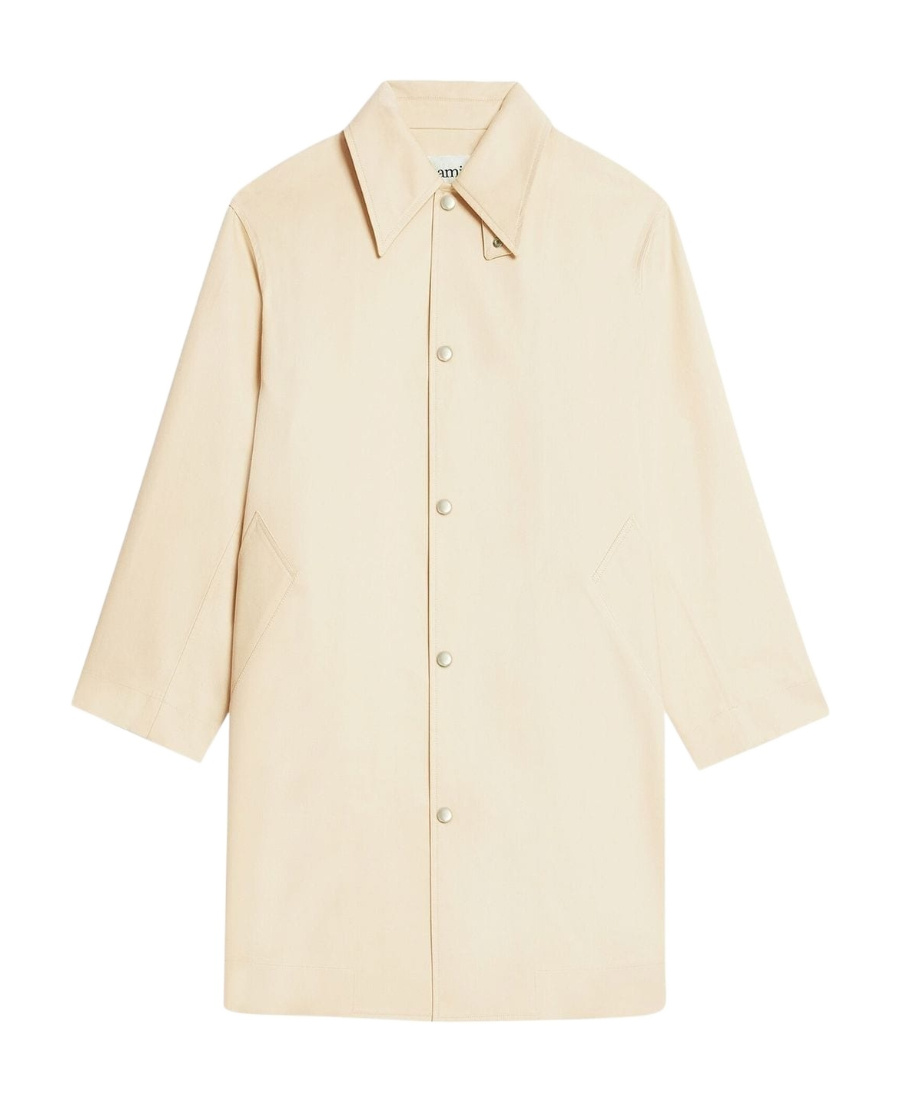 AMI ALEXANDRE MATTIUSSI AMI REAR SLIT LONG SLEEVED SNAPPED COAT