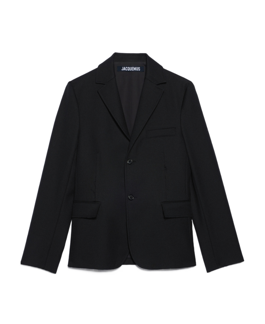 Jacquemus Single-breasted Virgin-wool Blazer In Black