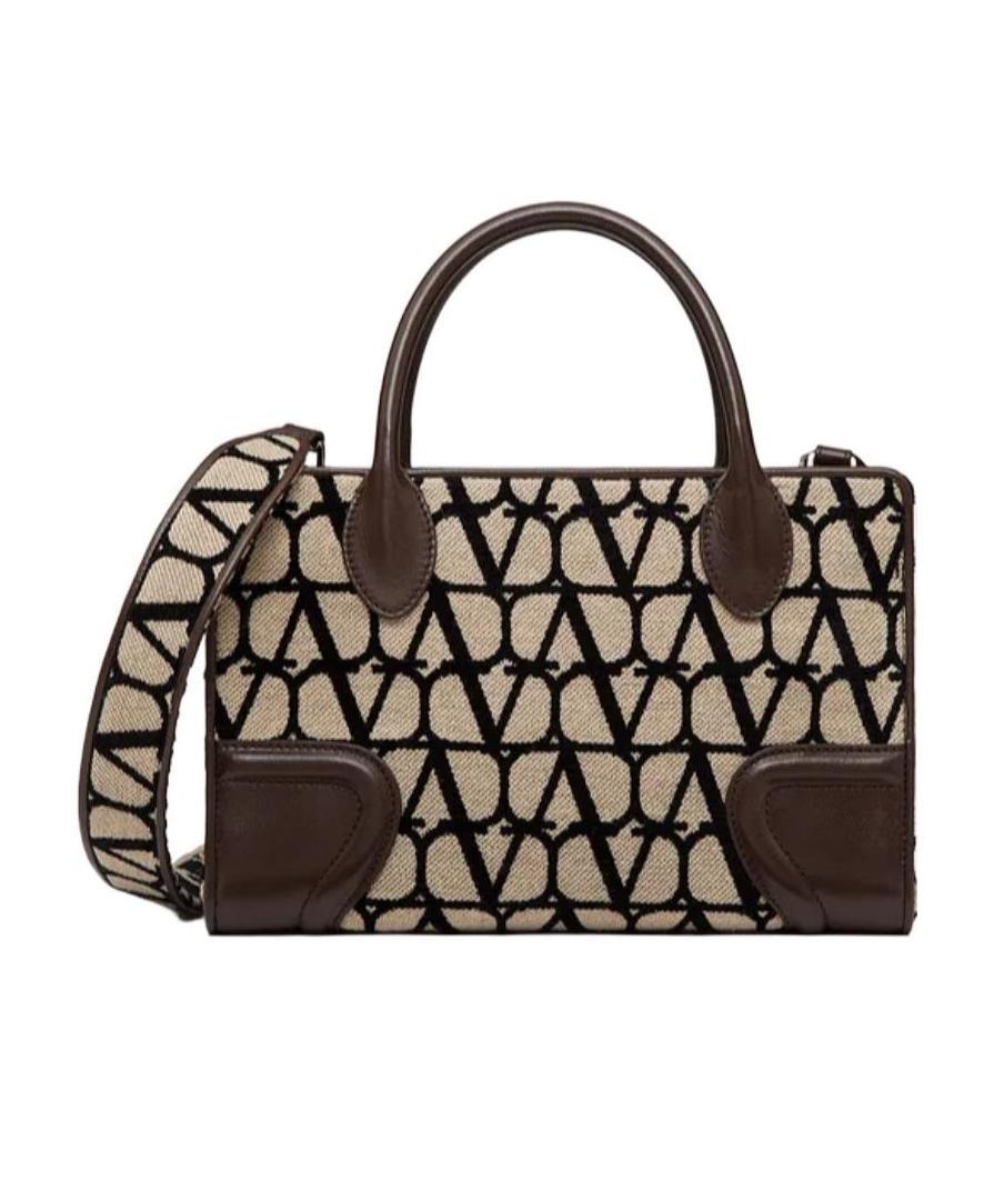 Valentino Le Quatrieme Toile Iconographe Small Shopping Bag In Black