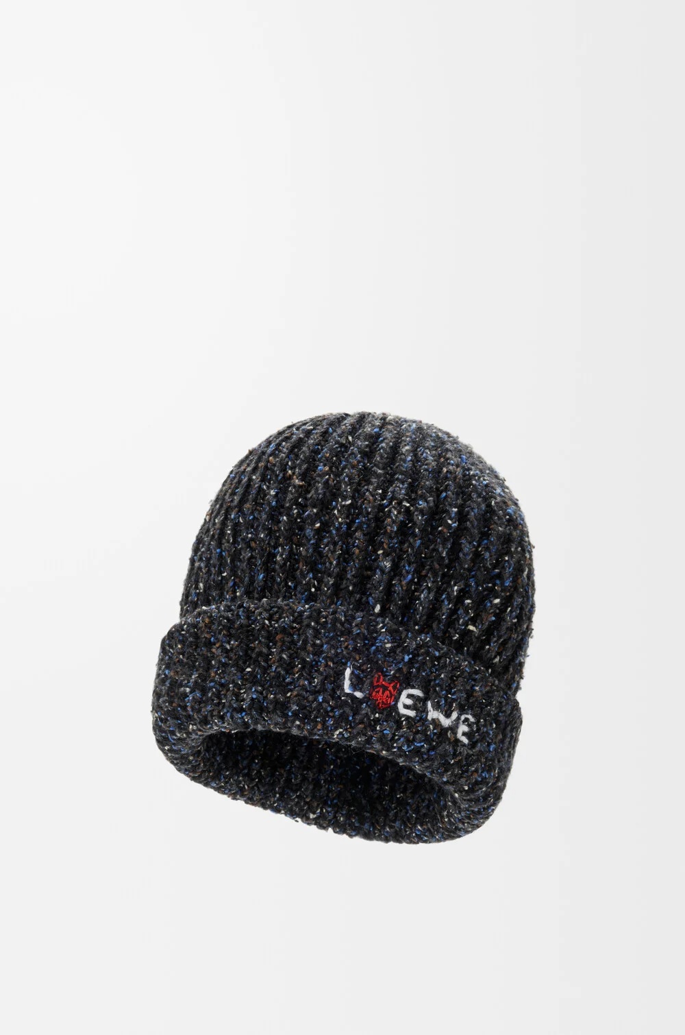 Loewe Wool, Silk And Alpaca Blend Knitted Hat In Black
