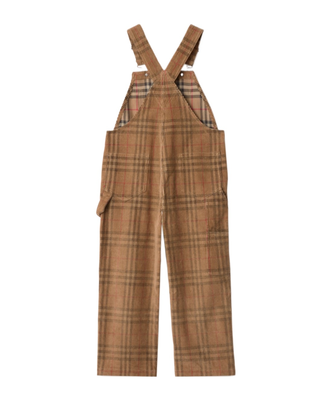 Burberry Check Corduroy Dungarees In Brown