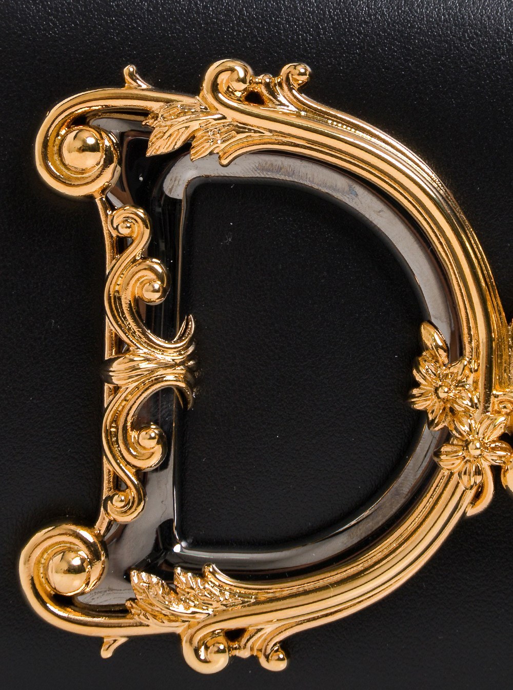 Dolce & Gabbana Girls Leather Shoulder Bag With Chain-link Strap In Black