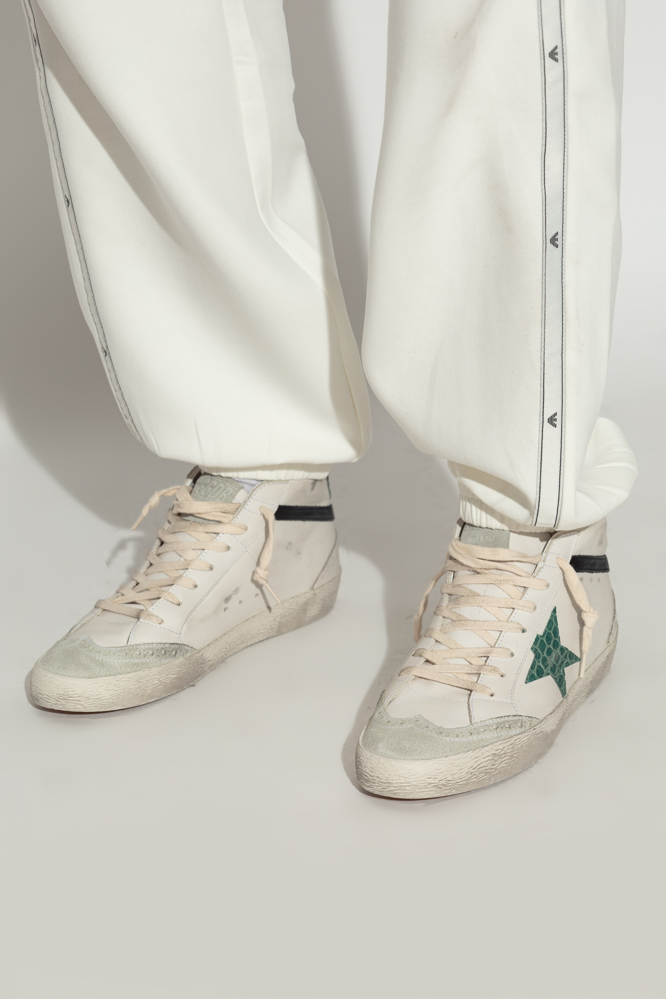 Golden Goose Deluxe Brand Mid Star Lace-up Sneakers In White