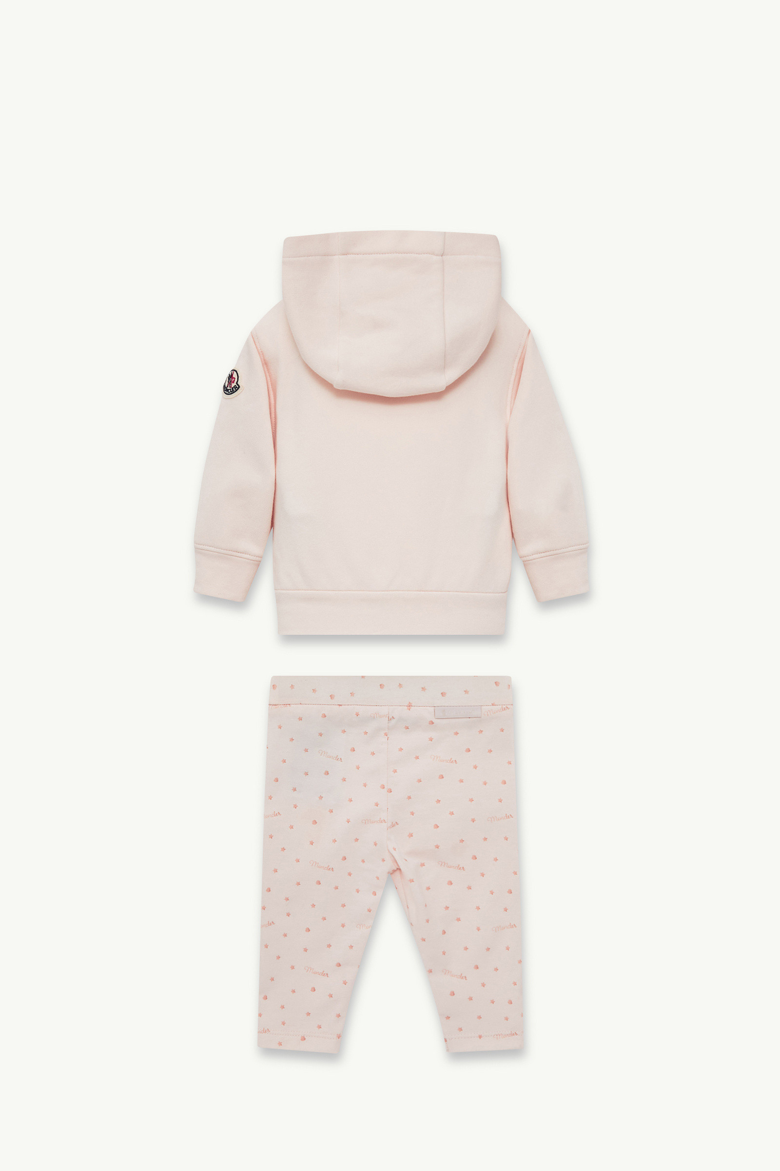 Moncler Long-sleeved Hooded Track Suit In Neutral
