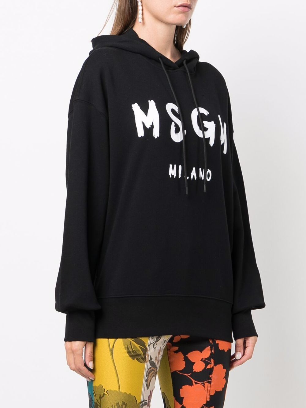 Msgm Logo-print Drawstring Hoodie In Black