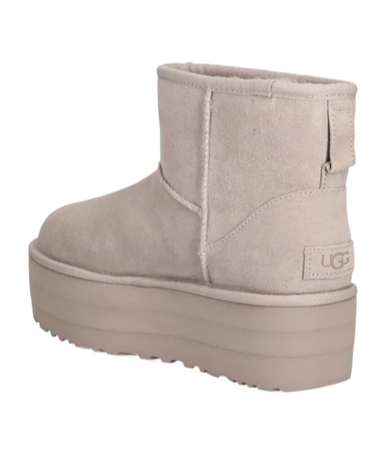 Shop Ugg Classic Mini Platform Boots In Nude