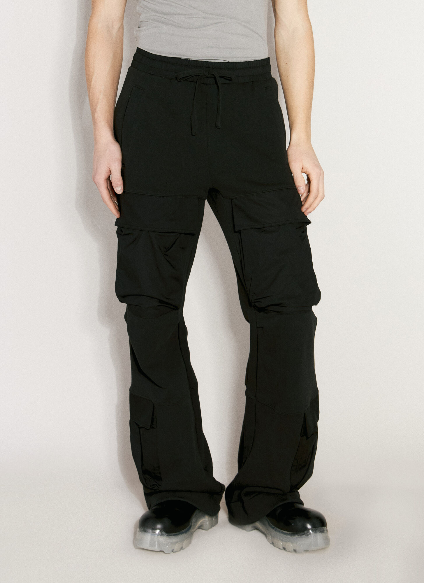 Entire Studios Black Cargo Sweatpants With Drawstring In Black