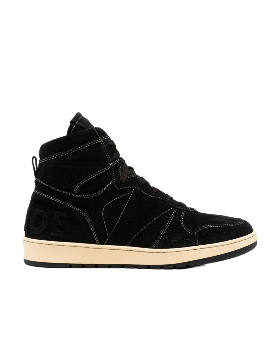 Rhude Black Rhecess High-top Suede Sneakers In Black
