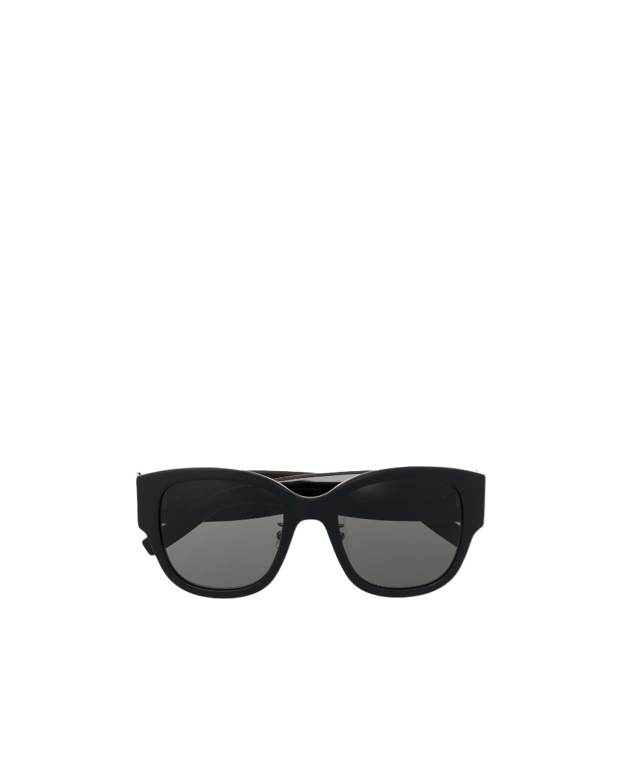 Saint Laurent Logo-plaque Detail Sunglasses In Black