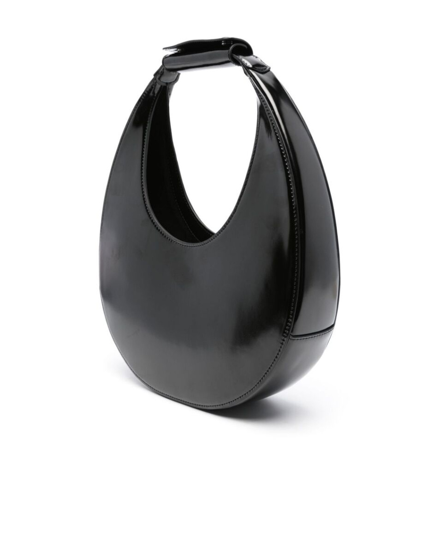 Shop Staud Moon Magnetic Fastened Shoulder Bag In Black