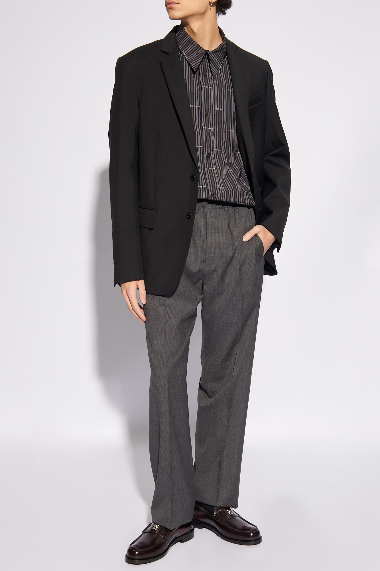 Givenchy Drawstring Straight Trousers In Black
