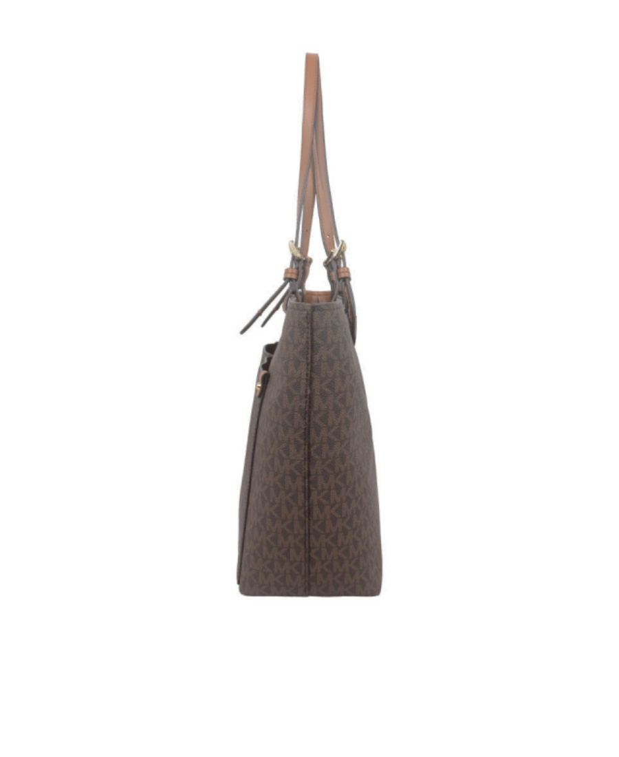 Michael Kors Jet Set Medium Logo Pocket Todd Bag In Black