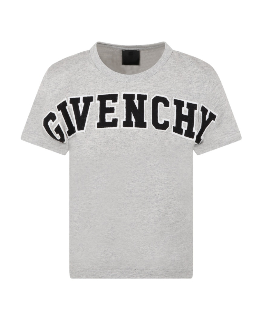 Givenchy Kids' Logo-patch Cotton T-shirt In Gray