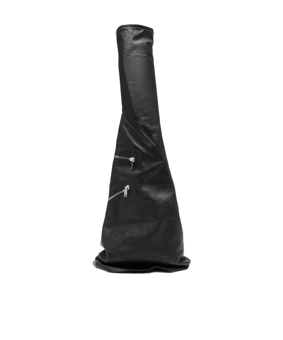 Rick Owens Cargo Fetish Sneaks Calf Leather Knee-high Boots In Black