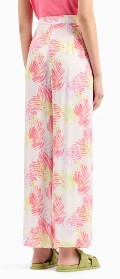 Armani Exchange Patterned Casual Pants In Pink