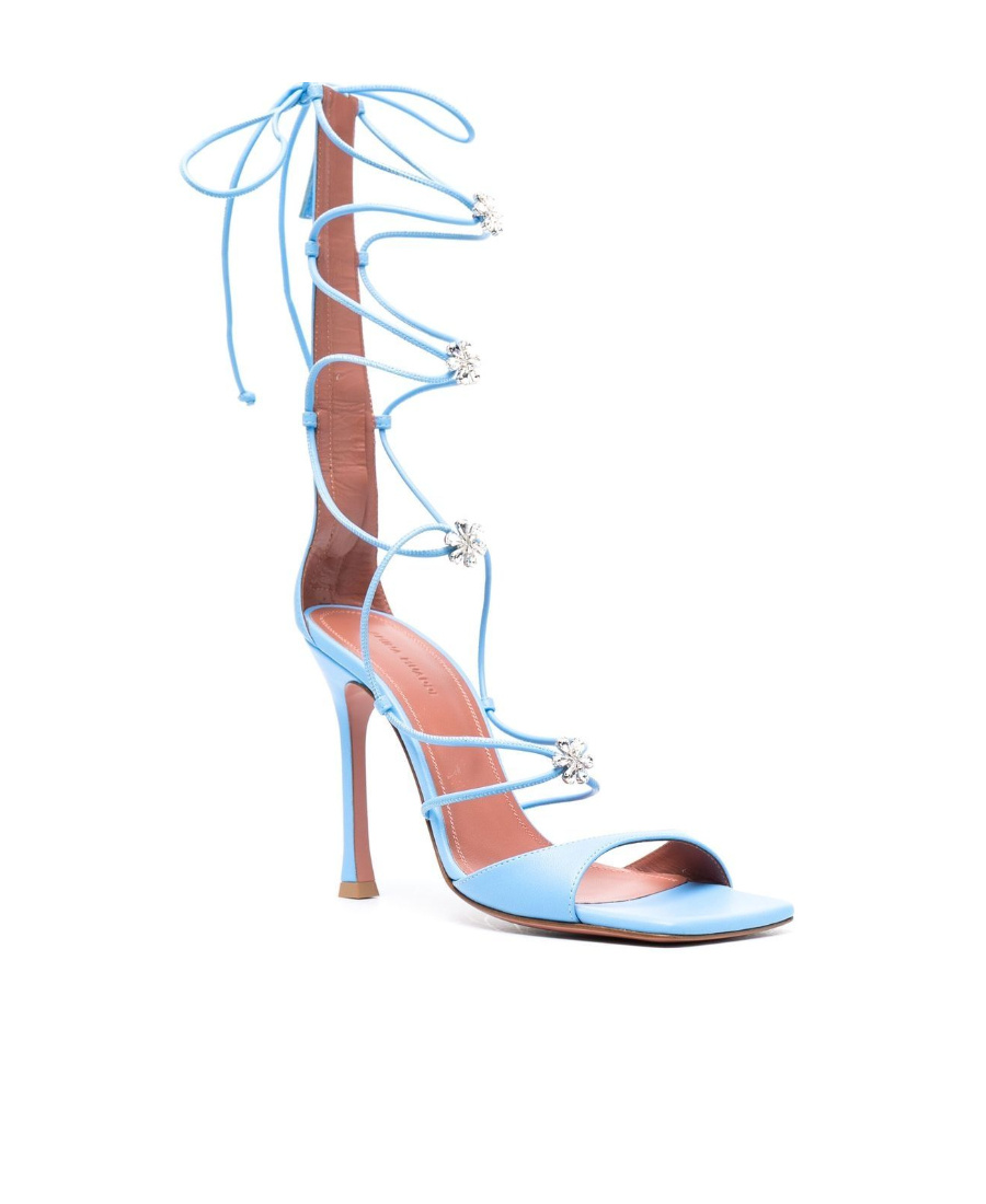 AMINA MUADDI LOGO LACED WITH HIGH-HEELED SANDALS