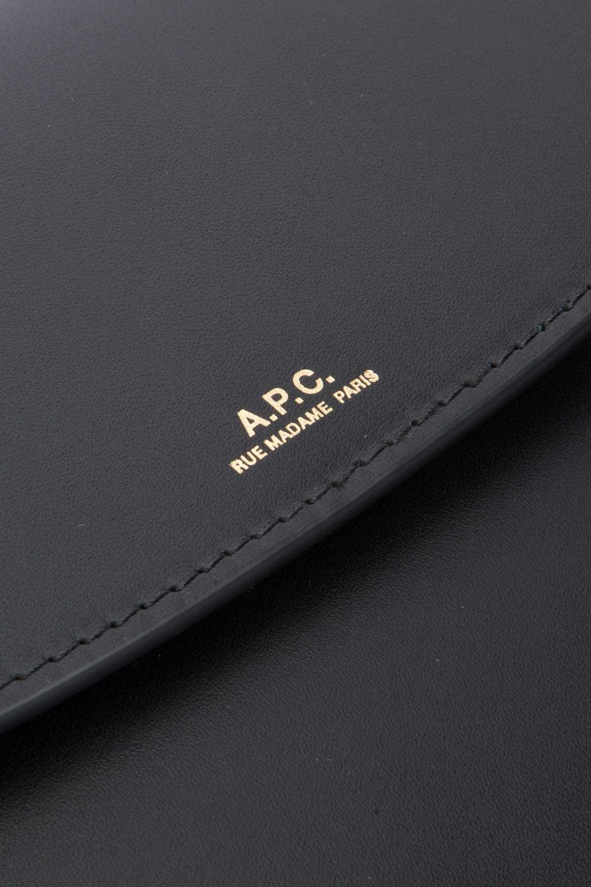 Apc Black Leather Demi Lune Shoulder Bag In Black