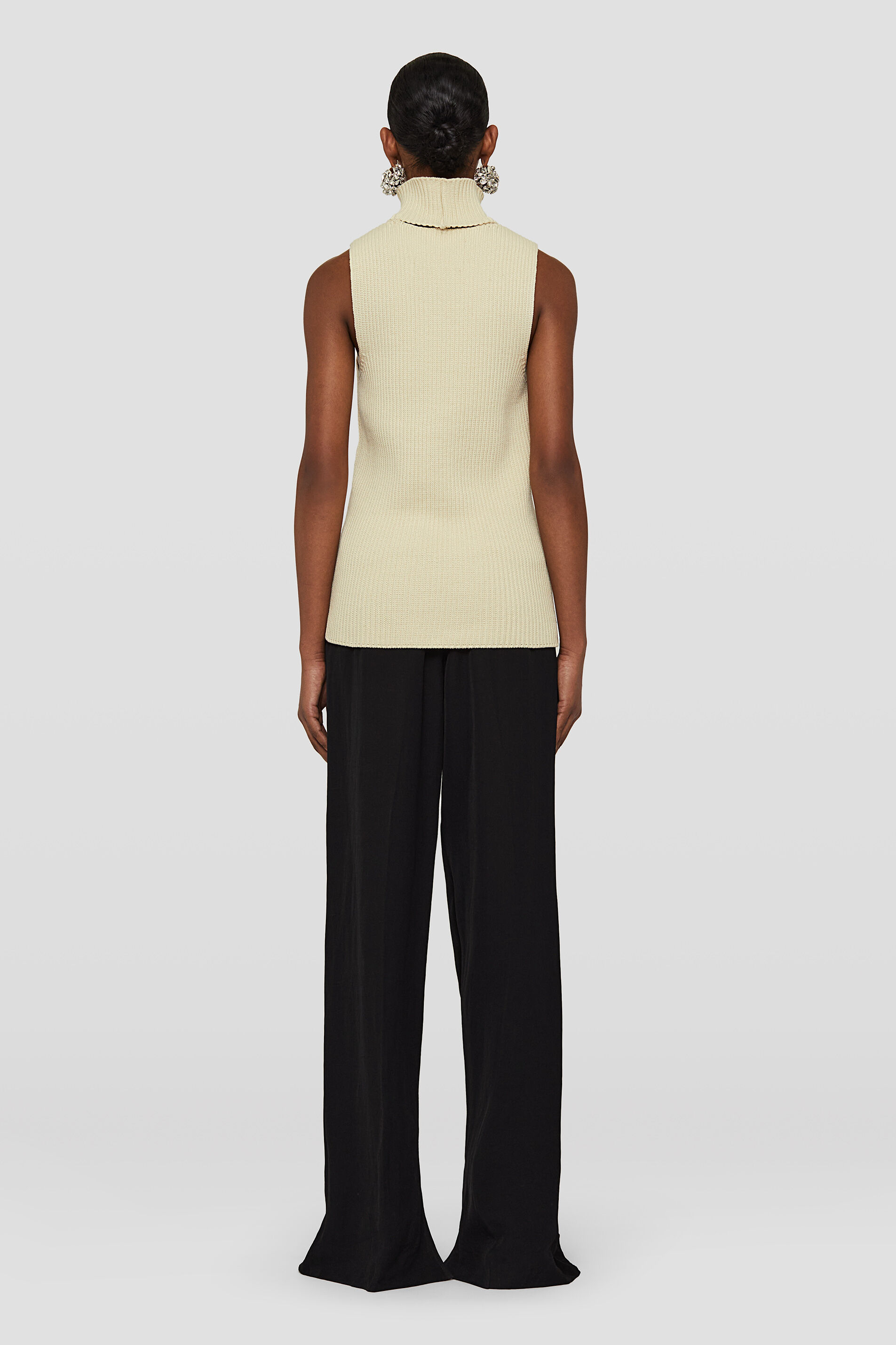 Jil Sander Cut-out Knitted Vest Top In Nude