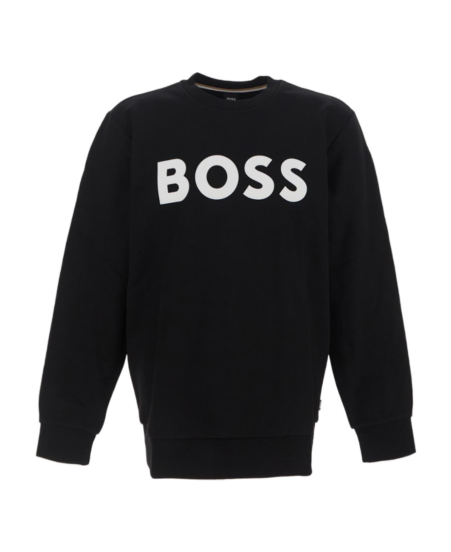 Hugo Boss Logo Printed Crewneck Sweatshirt In Black