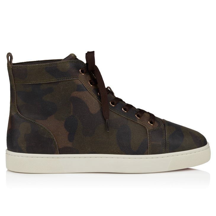 Christian Louboutin Louis Crosta Camouflage High Top Sneaker In Multi