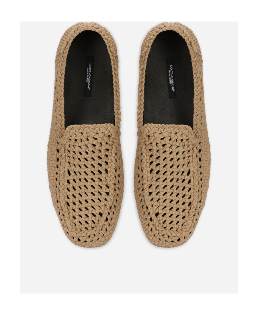 Dolce & Gabbana Crocheted Loafers In Nude