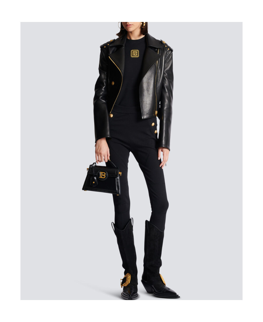 Balmain Sleeveless Top With Pb In Black