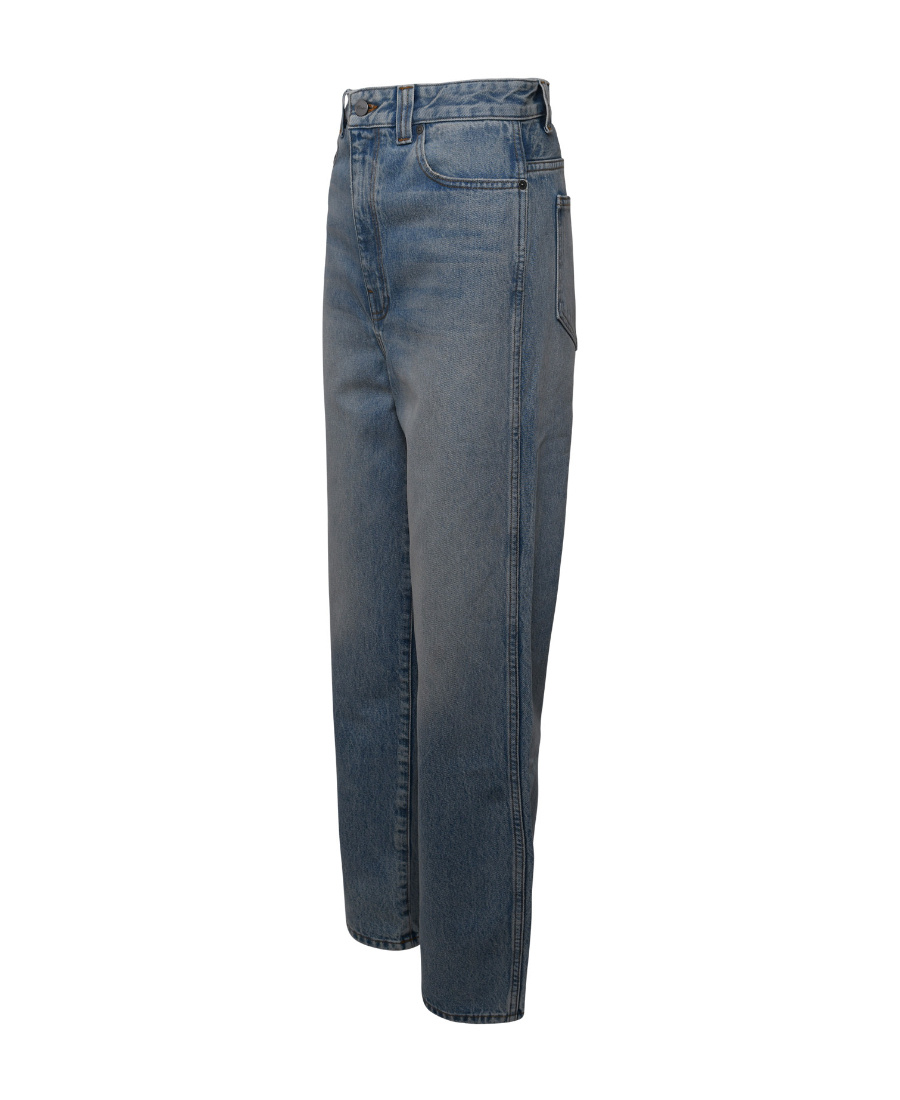 KHAITE BELT RING DENIM TROUSERS