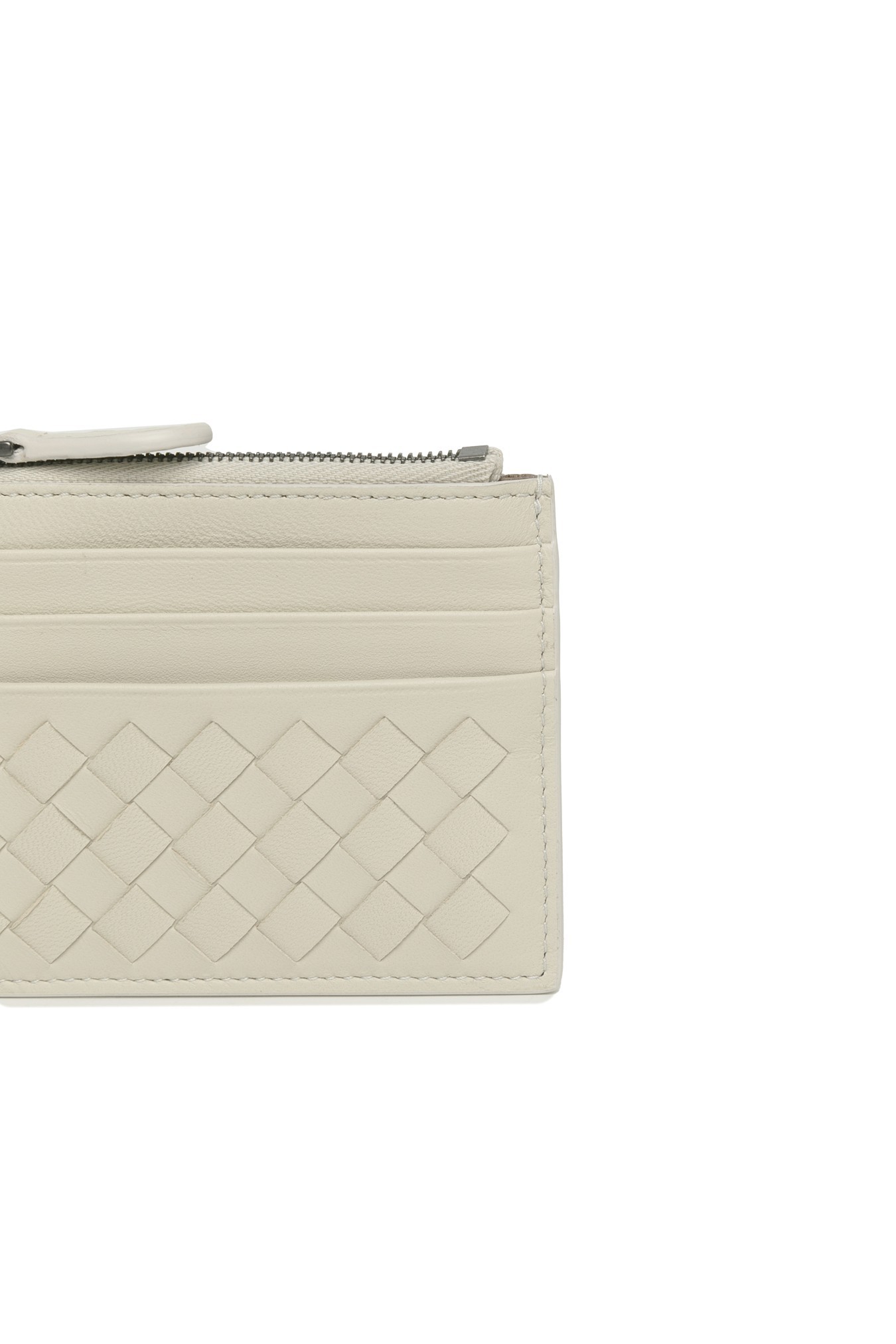 Bottega Veneta Zipper Card Bag In Nude