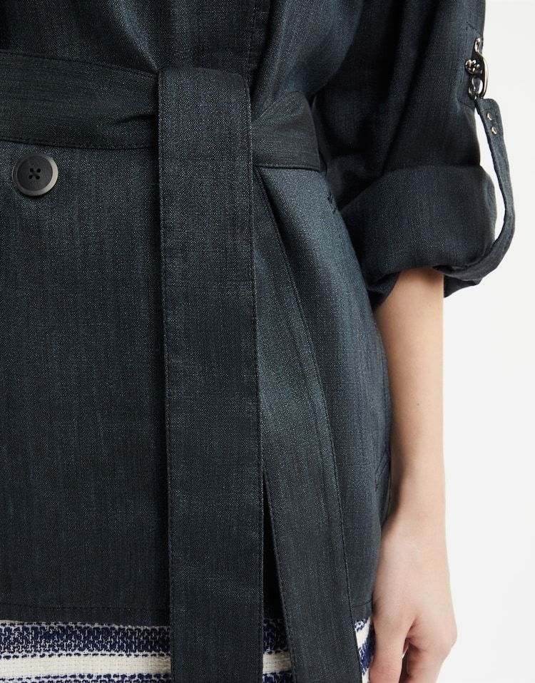 Fay Double-breasted Short Windbreaker In Black