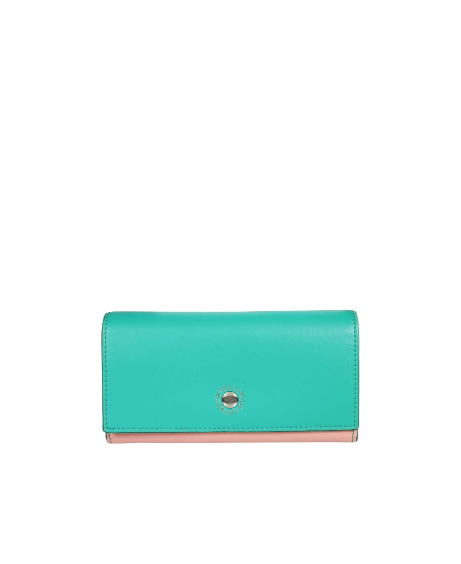 Stella Mccartney Logo Wallet In Green